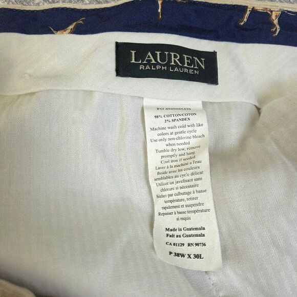 LRL Ralph Lauren Corduroy Pants Pleated Men's 38x30 (act 38x29) Camel Cuffed Hem - Picture 7 of 11